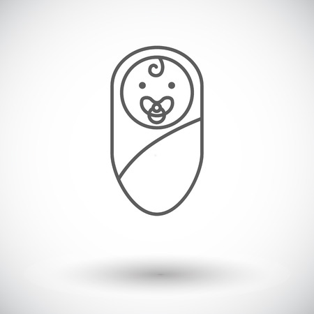 Baby boy icon. Thin line flat vector related icon for web and mobile applications. It can be used as -  pictogram, icon, infographic element. Vector Illustration.のイラスト素材