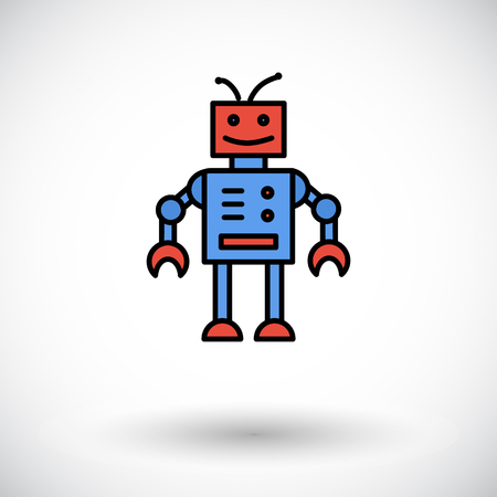 Robot toy icon. Flat vector related icon for web and mobile applications.のイラスト素材