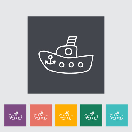 Ship toy thin line flat vector related icon set for web and mobile applications. It can be used as - logo, pictogram, icon, infographic element. Vector Illustration.のイラスト素材