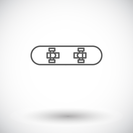 Skateboard icon. Thin line flat vector related icon for web and mobile applications. It can be used as - logo, pictogram, icon, infographic element. Vector Illustration.のイラスト素材