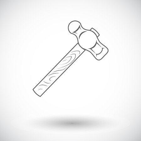 Hammer. Single flat icon on white background. Vector illustration.のイラスト素材