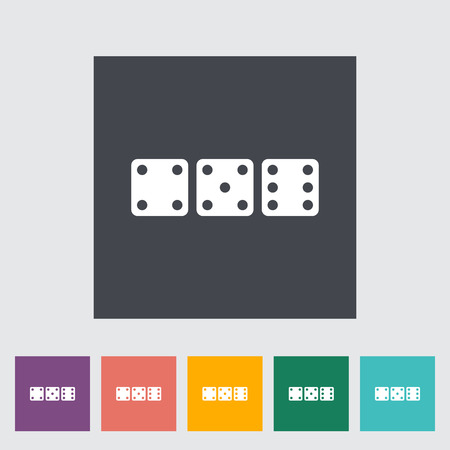 Craps. Single flat icon on the button. Vector illustration.のイラスト素材