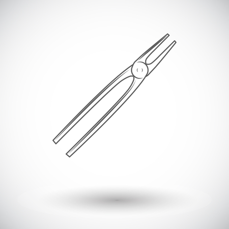 Tong. Single flat icon on white background. Vector illustration.のイラスト素材