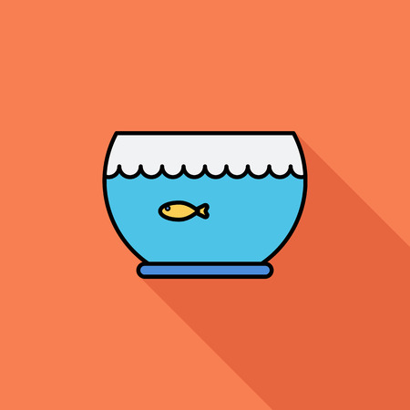Aquarium icon. Flat vector related icon with long shadow for web and mobile applications. It can be used as - logo, pictogram, icon, infographic element. Vector Illustration.のイラスト素材