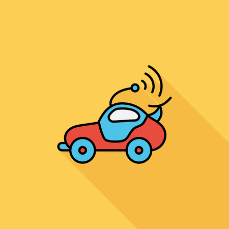 Car toy icon. Flat vector related icon with long shadow for web and mobile applications. It can be used as - logo, pictogram, icon, infographic element. Vector Illustration.のイラスト素材