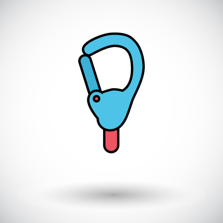 Carabiner icon. Line flat vector related icon for web and mobile applications. It can be used as - logo, pictogram, icon, infographic element. Vector Illustration.のイラスト素材