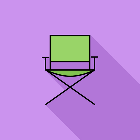 Camping chair icon. Flat vector related icon with long shadow for web and mobile applications. It can be used as - logo, pictogram, icon, infographic element. Vector Illustration.のイラスト素材