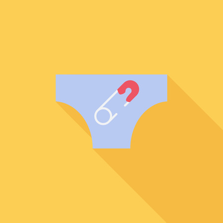 Diaper icon. Flat vector related icon with long shadow for web and mobile applications. It can be used as - logo, pictogram, icon, infographic element. Vector Illustration.のイラスト素材