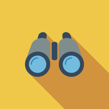 Binoculars icon. Flat vector related icon with long shadow for web and mobile applications. It can be used as -  pictogram, icon, infographic element. Vector Illustration.のイラスト素材