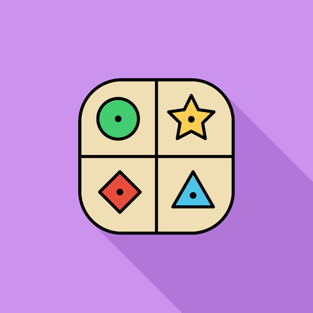 Sorter educational toy icon. Flat vector related icon with long shadow for web and mobile applications. It can be used as -  pictogram, icon, infographic element. Vector Illustration.のイラスト素材