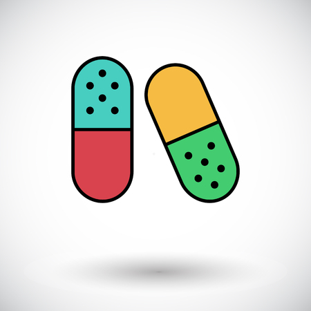 Pills icon. Flat vector related icon for web and mobile applications. It can be used as - logo, pictogram, icon, infographic element. Vector Illustration.のイラスト素材