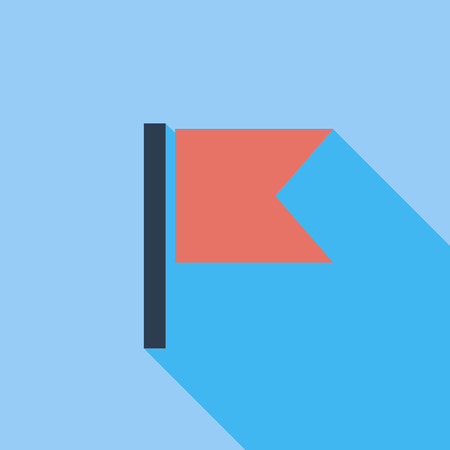 Flag icon. Flat vector related icon with long shadow for web and mobile applications. It can be used as -   pictogram, icon, infographic element. Vector Illustration.のイラスト素材