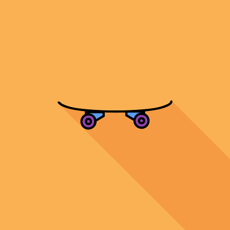 Skateboard icon. Flat vector related icon with long shadow for web and mobile applications.  のイラスト素材