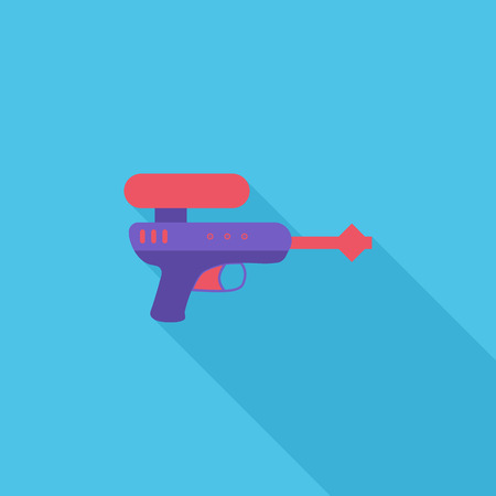 Gun toy icon. Flat vector related icon with long shadow for web and mobile applications.  のイラスト素材
