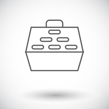 Pet carrier icon. Thin line flat vector related icon for web and mobile applications.  のイラスト素材