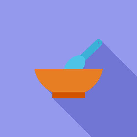 Baby food icon. Flat vector related icon with long shadow for web and mobile applications.のイラスト素材