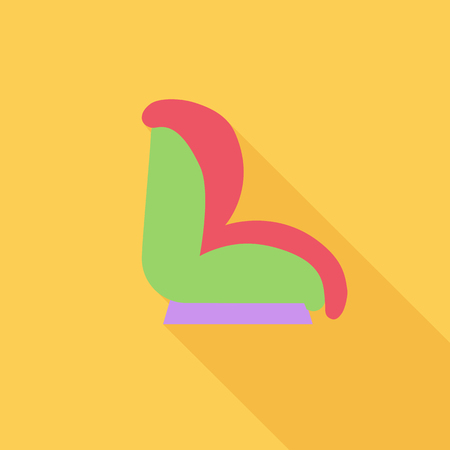 Child car seat icon. Flat vector related icon with long shadow for web and mobile applications. It can be used as - logo, pictogram, icon, infographic element. Vector Illustration.のイラスト素材