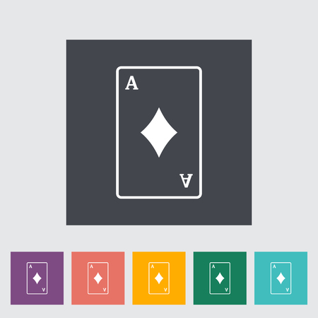 Play card. Single flat icon on the button. のイラスト素材