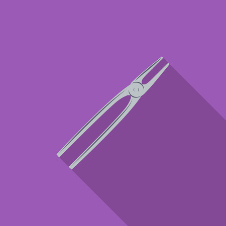 Tong icon. Flat vector related icon with long shadow for web and mobile applications. のイラスト素材