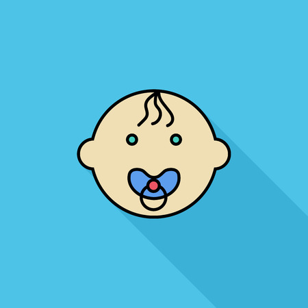 Baby boy icon. Flat vector related icon with long shadow for web and mobile applications.のイラスト素材