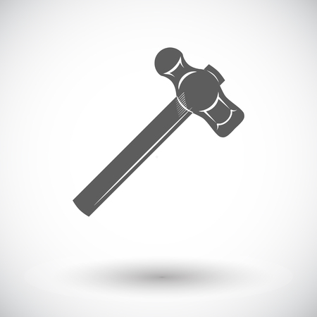Hammer. Single flat icon on white background. Vector illustration.のイラスト素材
