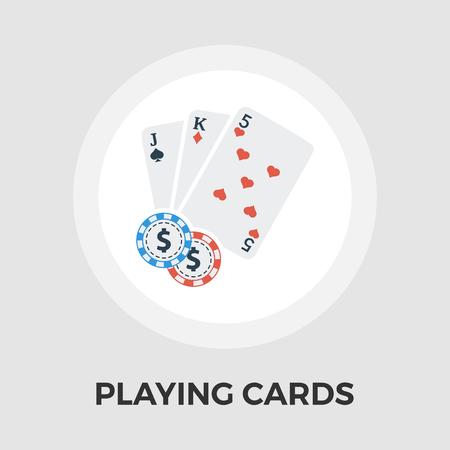 Playing Cards Icon Vector. Flat icon isolated on the white background. Editable EPS file. Vector illustration.のイラスト素材