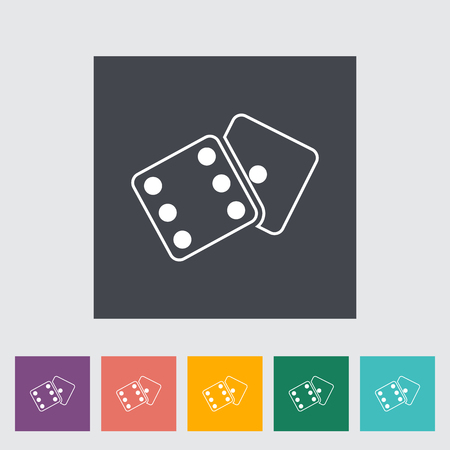 Craps. Single flat icon on the button. Vector illustration.のイラスト素材