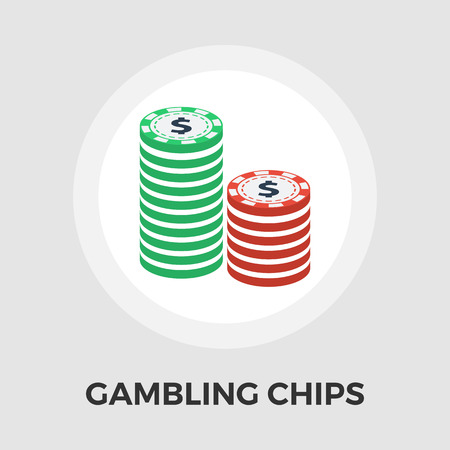 Gambling chips icon vector. Flat icon isolated on the white background. Editable EPS file. Vector illustration.のイラスト素材