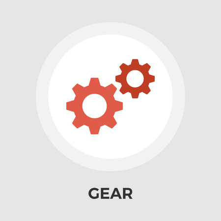 Gear Icon Vector. Flat icon isolated on the white background. Editable EPS file. Vector illustration.のイラスト素材