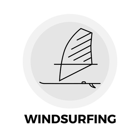 Windsurfing Icon Vector. Flat icon isolated on the white background. Editable EPS file. Vector illustration.のイラスト素材