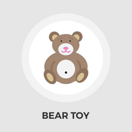 Bear Toy Icon Vector. Flat icon isolated on the white background. Editable EPS file. Vector illustration.のイラスト素材