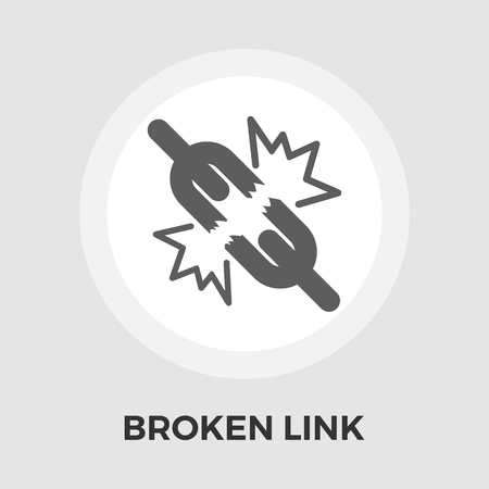 Broken connection icon vector. Flat icon isolated on the white background. Editable EPS file. Vector illustration.のイラスト素材