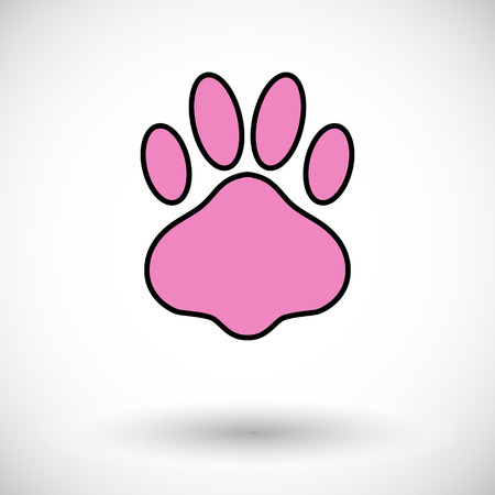 Paw icon vector. Flat icon isolated on the white background. Editable EPS file. Vector illustration.のイラスト素材