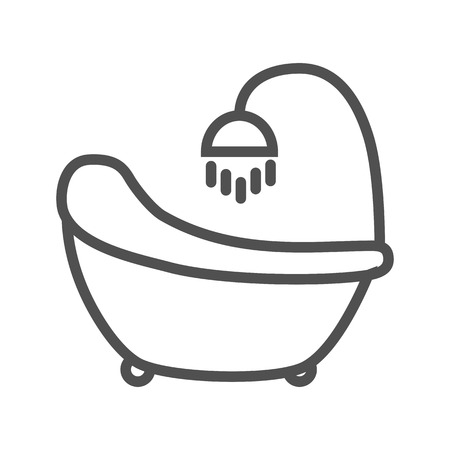Bath thin line vector icon on white background.のイラスト素材