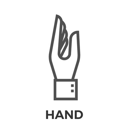 Hand thin line vector icon isolated on the white background.のイラスト素材