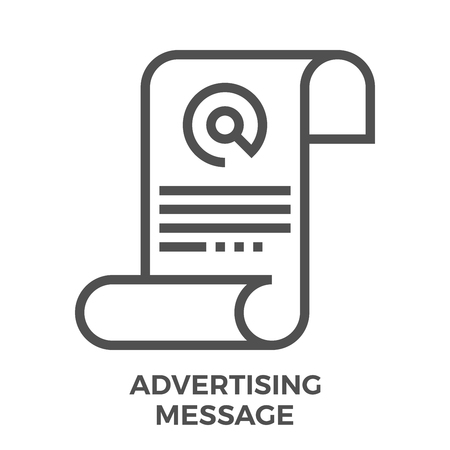Advertising Message Thin Line Vector Icon Isolated on the White Background.のイラスト素材