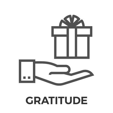 Gratitude Thin Line Vector Icon Isolated on the White Background.のイラスト素材