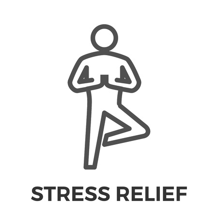 Stress Relief Thin Line Vector Icon Isolated on the White Background.のイラスト素材