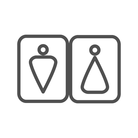 WC Thin Line Vector Icon Isolated on the White Background.のイラスト素材