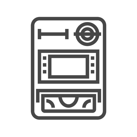 ATM Thin Line Icon. Flat icon isolated on the white backgroundのイラスト素材