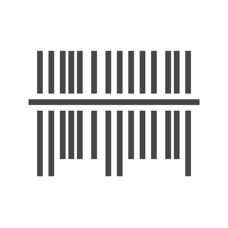 Bar Code Thin Line Icon. Flat icon isolated on the white background.のイラスト素材