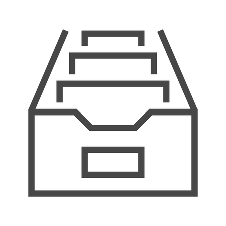 File Cabinet Thin Line Icon. Flat icon isolated on the white background.のイラスト素材