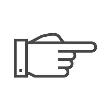Hand Direction Thin Line Icon. Flat icon isolated on the white background.のイラスト素材