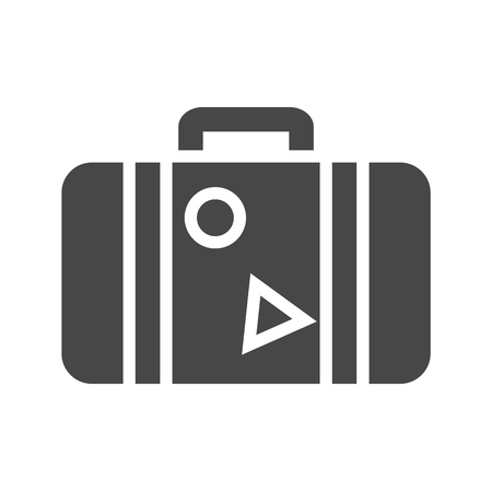 Suitcase Flat Icon. Flat icon isolated on the white background.のイラスト素材