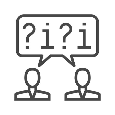 Dialogue Thin Line Vector Icon. Flat icon isolated on the white background. Editable EPS file. Vector illustration.のイラスト素材