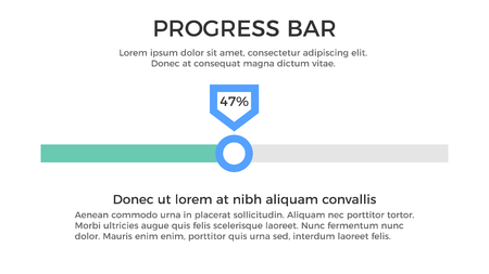 Progress Bar Infographic Element - Business Vector Illustration in Flat Design Style for Presentation, Booklet, Website, Presentation etc. Isolated on the White Background.のイラスト素材