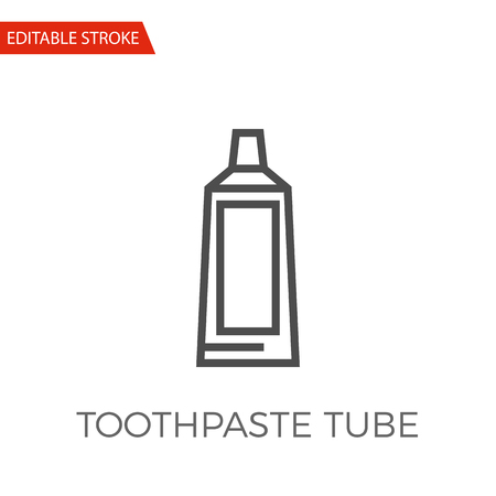 Toothpaste tube thin line vector icon. Flat Icon isolated on the white background.のイラスト素材