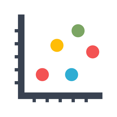 Dot Chart Vector Icon. Flat icon isolated on the white background. Editable EPS file. Vector illustration.のイラスト素材