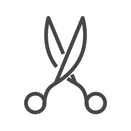 Scissors Thin Line Vector Icon. Flat icon isolated on the white background. Editable EPS file. Vector illustration.のイラスト素材