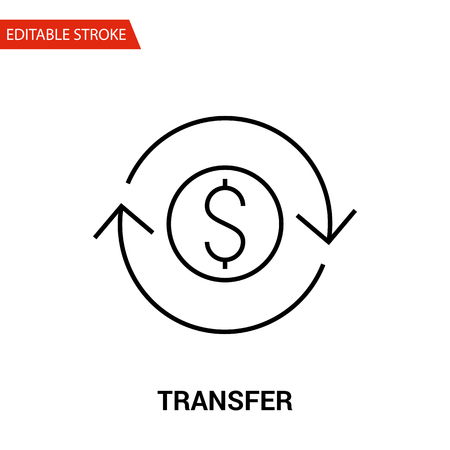 Transfer Icon. Thin Line Vector Illustration - Adjust stroke weight - Expand to any Size - Easy Change Colour - Editable Stroke - Pixel Perfectのイラスト素材